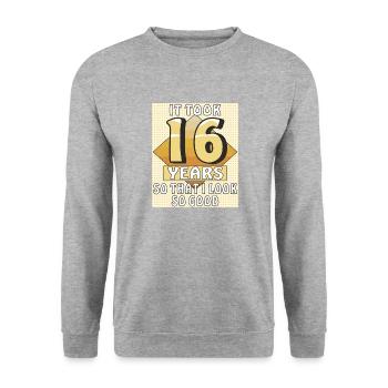 IT TOOK 16 YEARS - Unisex Sweatshirt - salt & pepper - Front - Alina (178cm) & Michal (187cm)