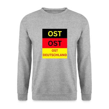 Ostdeutschland Sachsen - Unisex Pullover - Weißgrau meliert - Vorne - Alina (178cm) & Michal (187cm)