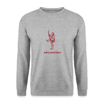 Angampora Outfit für Martial Arts Kämpfer - Unisex Pullover - Weißgrau meliert - Vorne - Alina (178cm) & Michal (187cm)
