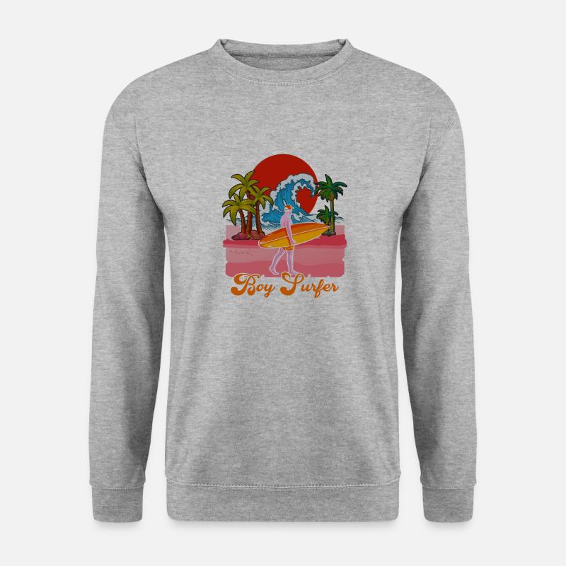 Surferboy - Unisex Pullover - Weißgrau meliert