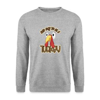 Bad Day to be a Turkey Thanksgiving - Unisex Pullover - Weißgrau meliert - Vorne - Alina (178cm) & Michal (187cm)