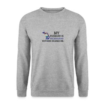 Rien ne me fait peur Mari du Michigan - Sweat-shirt Unisexe - gris chiné - Devant - Alina (178cm) & Michal (187cm)