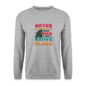 Des vieillards avec du sang indigène, des Indiens. - Sweat-shirt Unisexe - gris chiné - Devant - Alina (178cm) & Michal (187cm)
