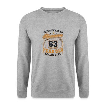 Voilà à quoi ressemble un grand homme de 63 ans. - Sweat-shirt Unisexe - gris chiné - Devant - Alina (178cm) & Michal (187cm)