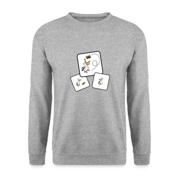 Pelican Fake News Comics - Unisex Sweatshirt - salt & pepper - Front - Alina (178cm) & Michal (187cm)