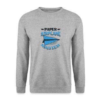 Papierflieger Master. - Sweat-shirt Unisexe - gris chiné - Devant - Alina (178cm) & Michal (187cm)