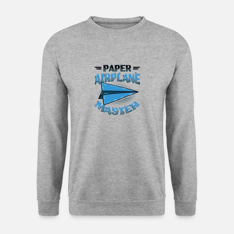 Papierflieger Master. - Unisex Pullover - Weißgrau meliert