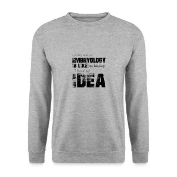 Embryologie - Unisex Pullover - Weißgrau meliert - Vorne - Alina (178cm) & Michal (187cm)