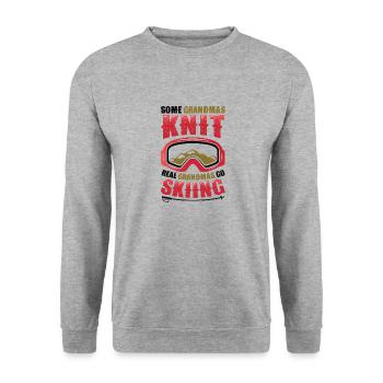 Real grandmas go skiing. - Unisex Sweatshirt - salt & pepper - Front - Alina (178cm) & Michal (187cm)
