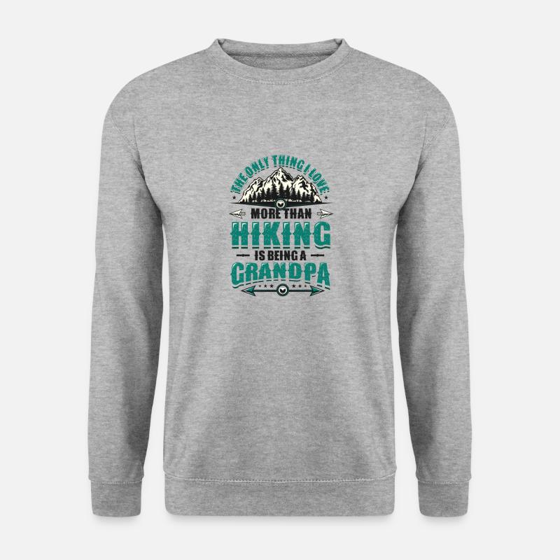 Bergwandernder Opa. - Unisex Pullover - Weißgrau meliert