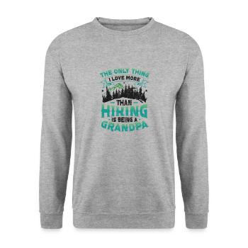 Grand-père errant dans la montagne. - Sweat-shirt Unisexe - gris chiné - Devant - Alina (178cm) & Michal (187cm)