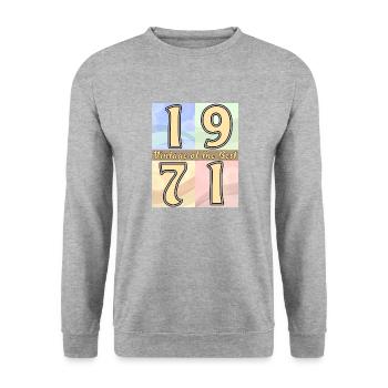 BIRTHDAY YEAR 1971 - Unisex Sweatshirt - salt & pepper - Front - Alina (178cm) & Michal (187cm)
