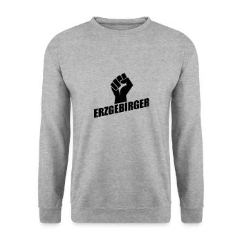Erzgebirger Faust Logo - Unisex Pullover - Weißgrau meliert - Vorne - Alina (178cm) & Michal (187cm)
