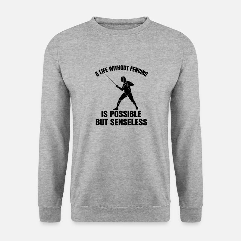 Fechten lustige Fechter witziger Spruch Kampfsport - Unisex Pullover - Weißgrau meliert