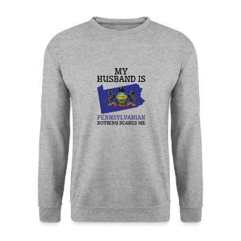 Rien ne me fait peur Mari pennsylvanien - Sweat-shirt Unisexe - gris chiné - Devant - Alina (178cm) & Michal (187cm)