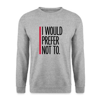 I prefer not to - Unisex Sweatshirt - salt & pepper - Front - Alina (178cm) & Michal (187cm)