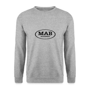 Marienberg Erzgebirge Kennzeichen - Unisex Pullover - Weißgrau meliert - Vorne - Alina (178cm) & Michal (187cm)