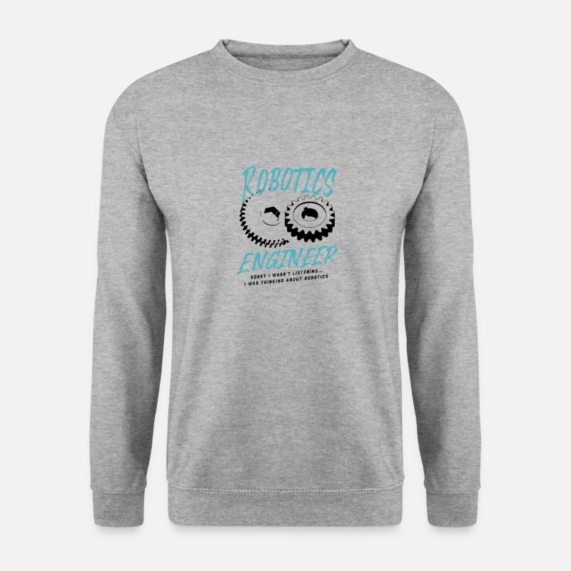 Robotik Technik Mechanik Roboter - Unisex Pullover - Weißgrau meliert