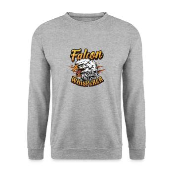 Falcon Whisperer-buzzard. - Unisex Sweatshirt - salt & pepper - Front - Alina (178cm) & Michal (187cm)