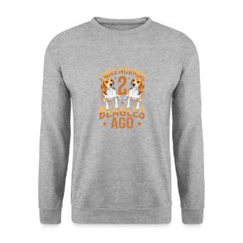 I was normal in front of 2 beagles. - Unisex Sweatshirt - salt & pepper - Front - Alina (178cm) & Michal (187cm)
