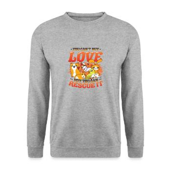 Liebe Kann Man Nicht Kaufen. - Unisex Pullover - Weißgrau meliert - Vorne - Alina (178cm) & Michal (187cm)