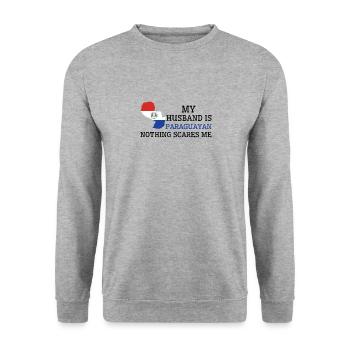 Rien ne me fait peur mari paraguayen - Sweat-shirt Unisexe - gris chiné - Devant - Alina (178cm) & Michal (187cm)
