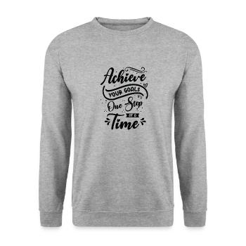 Goal Typography Life Quotes Positive Message - Unisex Sweatshirt - salt & pepper - Front - Alina (178cm) & Michal (187cm)