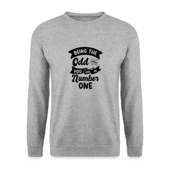 Mathematik Ungerade Zahlen Mathematik Smart - Unisex Pullover - Weißgrau meliert - Vorne - Alina (178cm) & Michal (187cm)