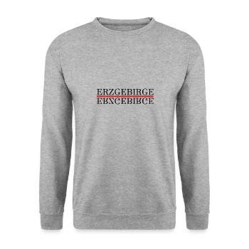 Erzgebirge Heimat - Unisex Pullover - Weißgrau meliert - Vorne - Alina (178cm) & Michal (187cm)
