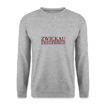 Zwickau Erzgebirge - Unisex Pullover - Weißgrau meliert - Vorne - Alina (178cm) & Michal (187cm)