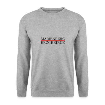 Marienberg Erzgebirge - Unisex Pullover - Weißgrau meliert - Vorne - Alina (178cm) & Michal (187cm)