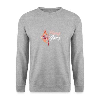 Support de suspension pour tous les ventilateurs aériens en soie - Sweat-shirt Unisexe - gris chiné - Devant - Alina (178cm) & Michal (187cm)