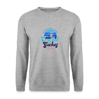 Les geckos huppés me font sourire aux lézards - Sweat-shirt Unisexe - gris chiné - Devant - Alina (178cm) & Michal (187cm)