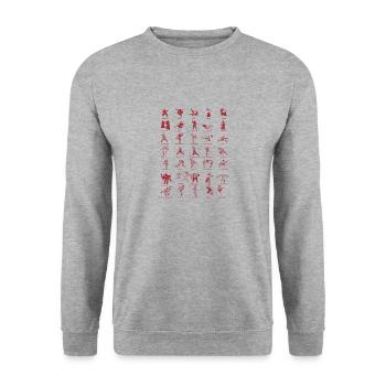 Martial Arts Stile Outfit für Martial Arts Kämpfer - Unisex Pullover - Weißgrau meliert - Vorne - Alina (178cm) & Michal (187cm)
