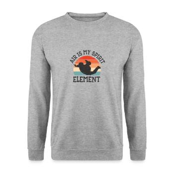 Fallschirmspringen Fallschirmspringer - Unisex Pullover - Weißgrau meliert - Vorne - Alina (178cm) & Michal (187cm)