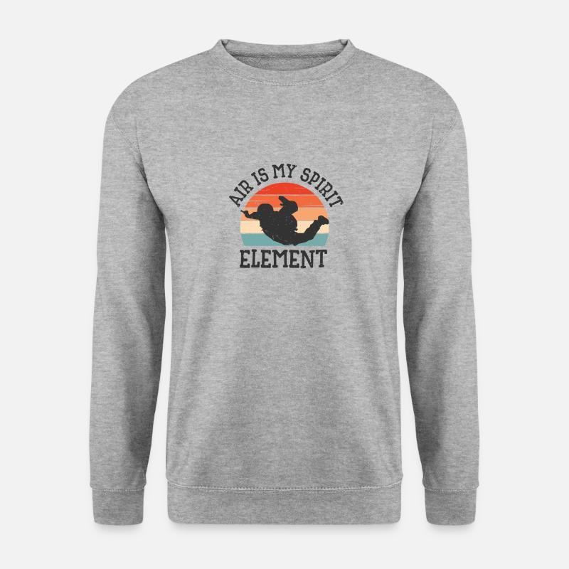 Fallschirmspringen Fallschirmspringer - Unisex Pullover - Weißgrau meliert