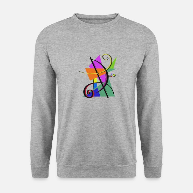 Moderne Kunst - Unisex Pullover - Weißgrau meliert