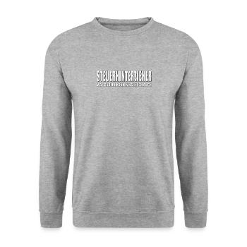 STEUERHINTERZIEHER - Unisex Pullover - Weißgrau meliert - Vorne - Alina (178cm) & Michal (187cm)