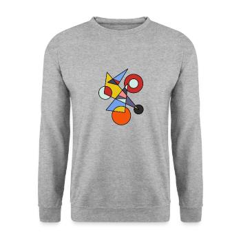 Moderne Kunst - Unisex Pullover - Weißgrau meliert - Vorne - Alina (178cm) & Michal (187cm)