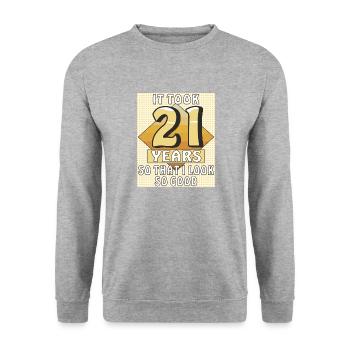 IT TOOK 21 YEARS - Unisex Sweatshirt - salt & pepper - Front - Alina (178cm) & Michal (187cm)