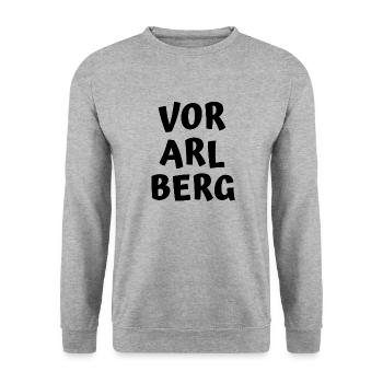 Vorarlberg - Unisex Pullover - Weißgrau meliert - Vorne - Alina (178cm) & Michal (187cm)