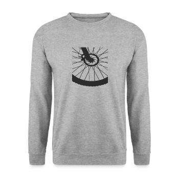 Bicycle Tire Mountain Bike Biker - Unisex Sweatshirt - salt & pepper - Front - Alina (178cm) & Michal (187cm)
