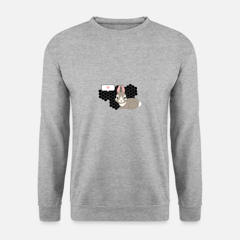 Hase - Unisex Pullover - Weißgrau meliert