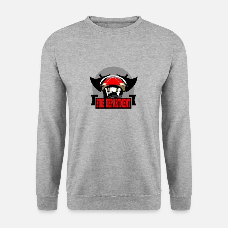 Feuerwehrhelm - Unisex Pullover - Weißgrau meliert