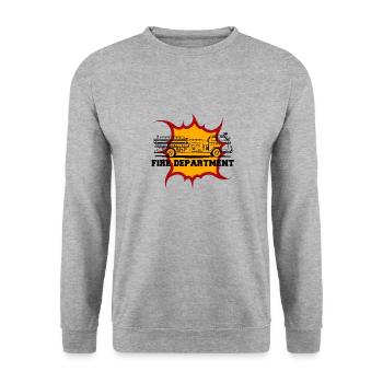 Fire engine - Unisex Sweatshirt - salt & pepper - Front - Alina (178cm) & Michal (187cm)