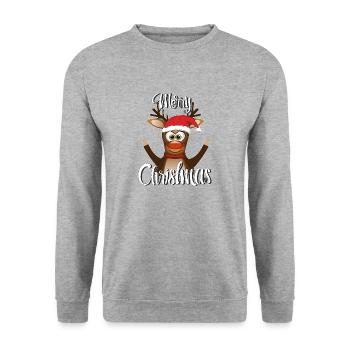 NOËL RENNES JOYEUX NOËL - Sweat-shirt Unisexe - gris chiné - Devant - Alina (178cm) & Michal (187cm)
