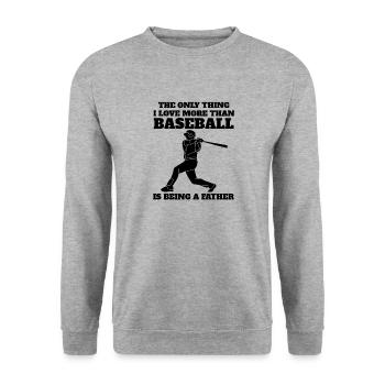 Baseball Vater Baseballliebhaber Baseballspiel Dad - Unisex Pullover - Weißgrau meliert - Vorne - Alina (178cm) & Michal (187cm)
