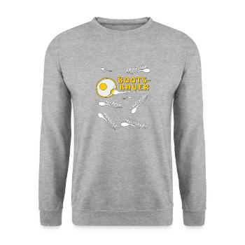 BOOTSBAUER - Unisex Pullover - Weißgrau meliert - Vorne - Alina (178cm) & Michal (187cm)