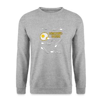 SCHALLSCHUTZISOLIERER - Unisex Pullover - Weißgrau meliert - Vorne - Alina (178cm) & Michal (187cm)
