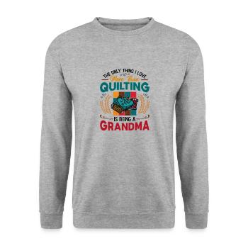 Nähen Quilter Oma Quilten - Unisex Pullover - Weißgrau meliert - Vorne - Alina (178cm) & Michal (187cm)